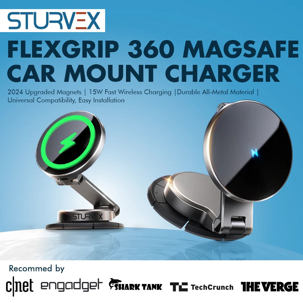 Sturvex™ FlexGrip 360 MagSafe Car Mount Charger